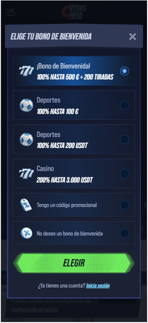 Registro & bonificaciones